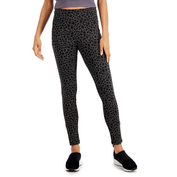 ✨ SALE INC International Concepts Leopard-Print Leggings Black/Gray NWT $40 XXXL - Picture 1 of 5